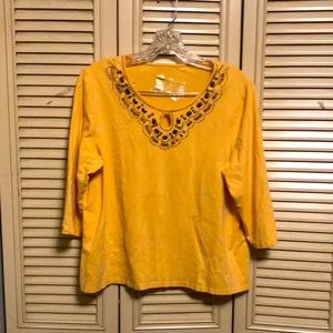 Tan Jay yellow 3/4 length sleeve T-shirt